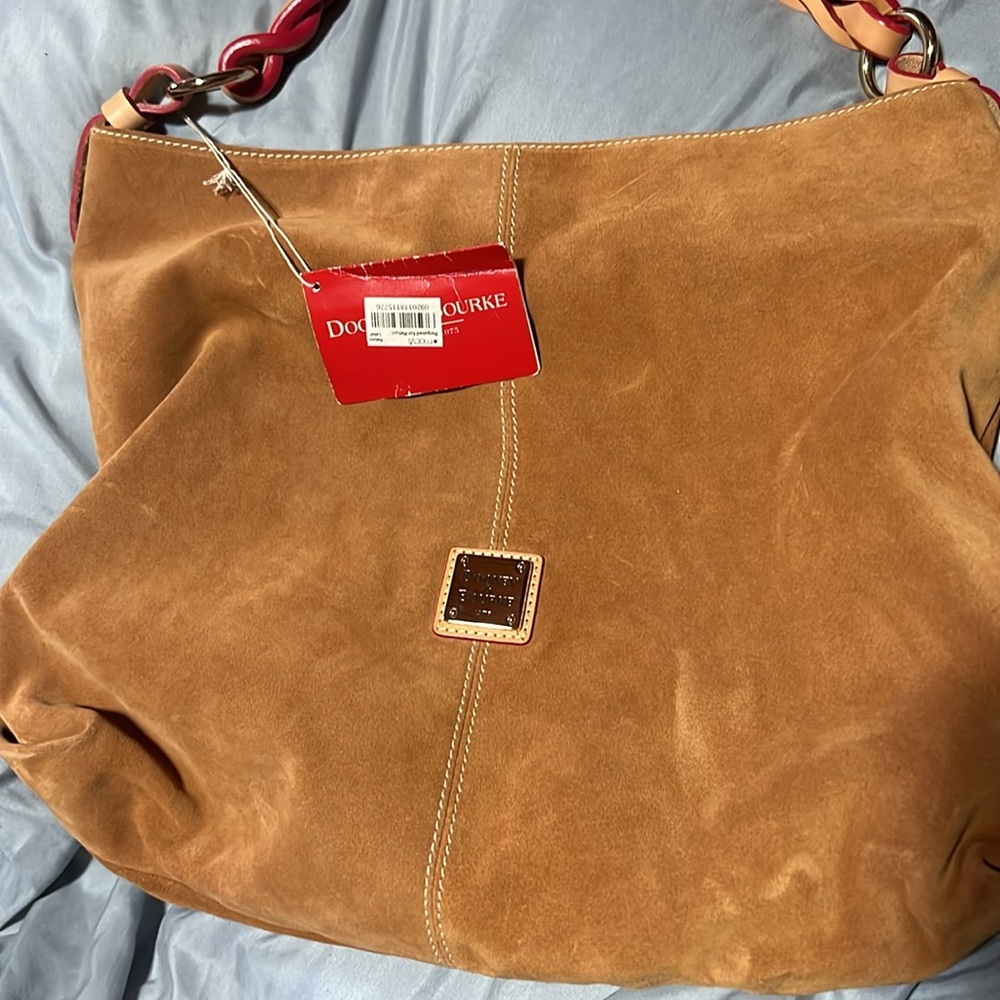 vintage Dooney & Bourke Suede Hobo Tote